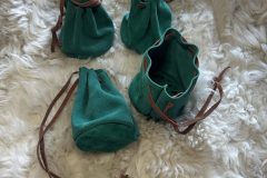 Lederbeutel grün-braun