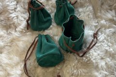 Lederbeutel grün-braun