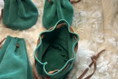 Lederbeutel grün-braun