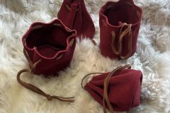 Lederbeutel rot-braun