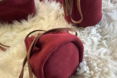 Lederbeutel rot-braun