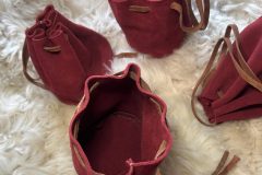 Lederbeutel rot-braun