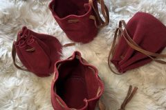 Lederbeutel rot-braun